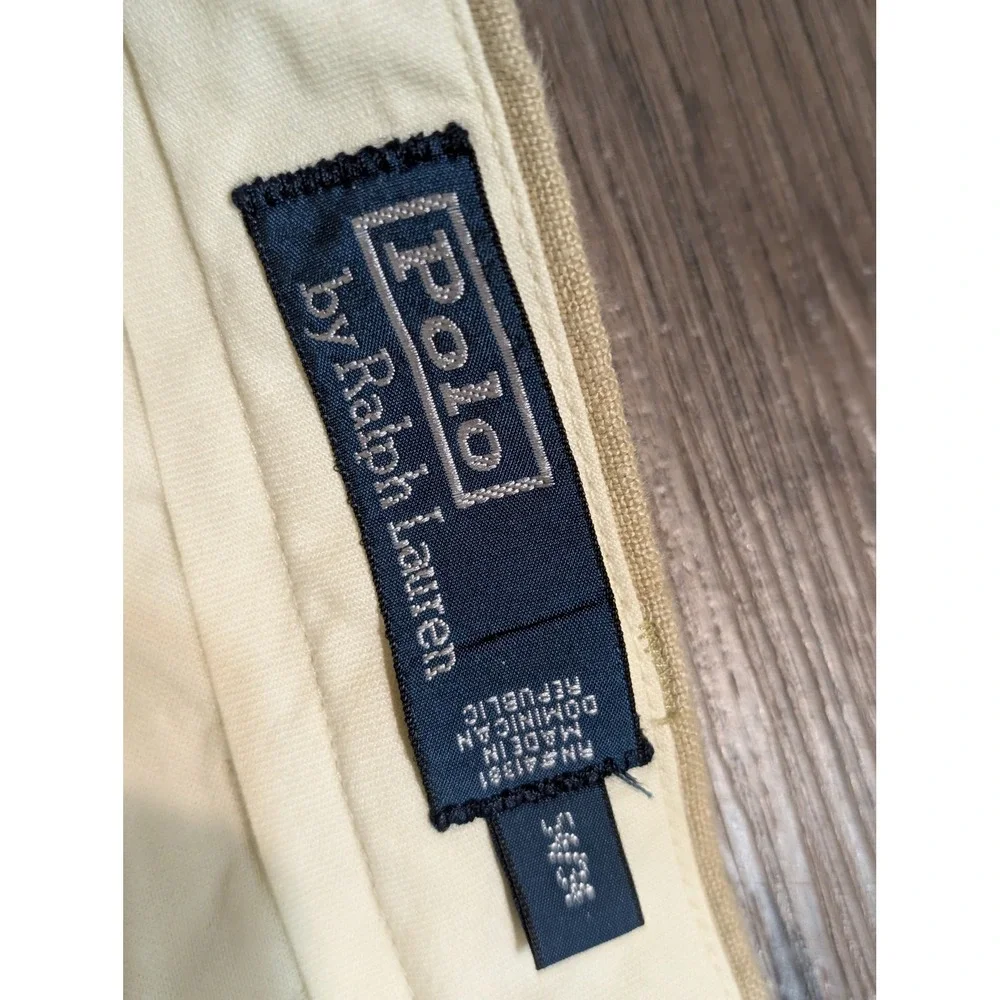Polo Ralph Lauren‎ Mens Big and Tall 54x34 Tan 100% Linen Pleated Cuffed Pants